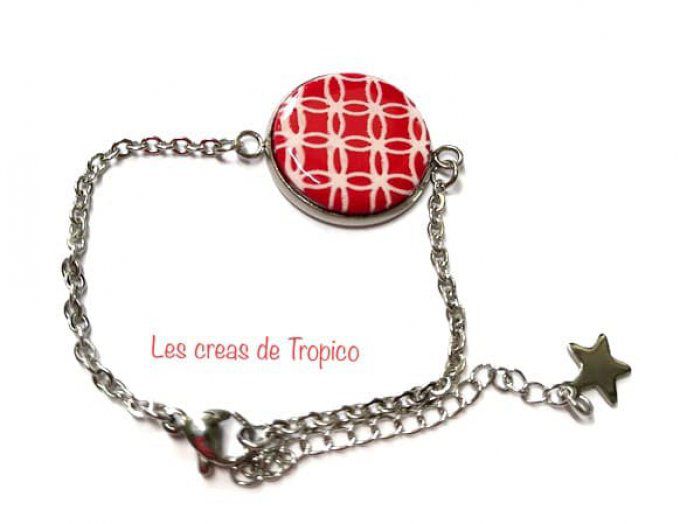 BRACELET FIMO GÉOMÉTRIE ROUGE