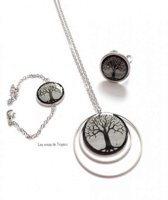 BAGUE BOIS GRIS ARBRE DE VIE