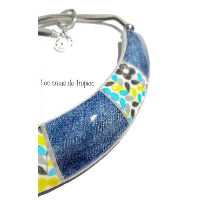 COLLIER TORQUE JEANS FLEURI