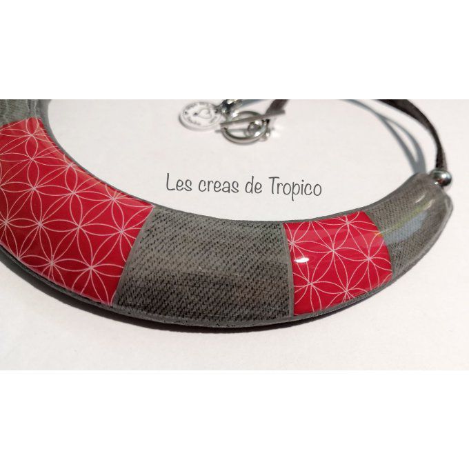 COLLIER TORQUE ROSACE TISSU