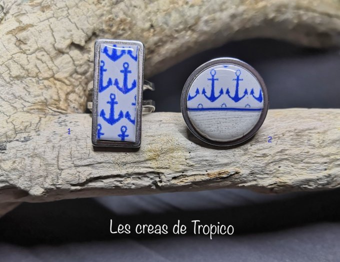 BAGUE FIMO ANCRE MARINE