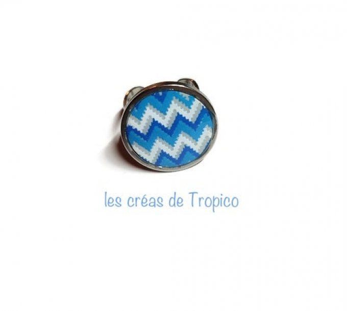 BAGUE FIMO ZEBRURE BLEUE