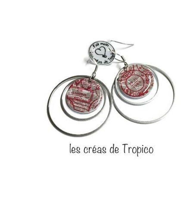 BOUCLES D'OREILLES PAYS FLEUR ROUGE