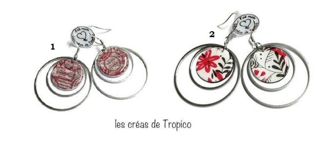 BOUCLES D'OREILLES PAYS FLEUR ROUGE