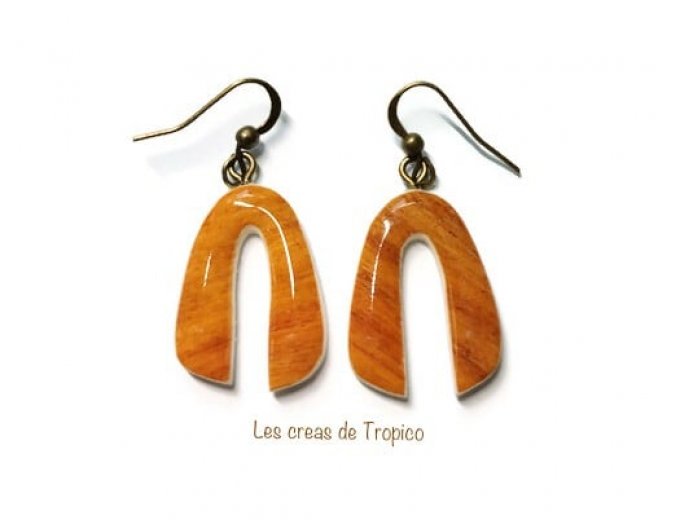 BOUCLES D'OREILLES BOIS FORME U