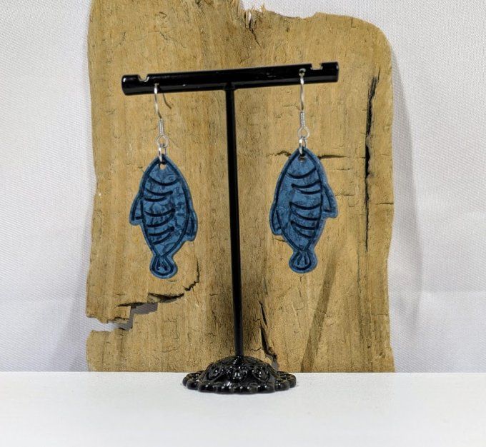 Boucles d'Oreilles Poisson Turquoise
