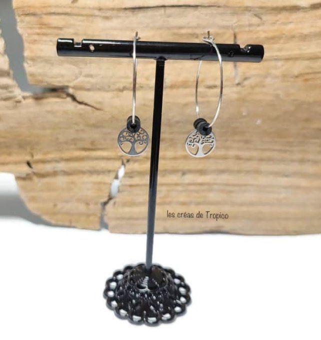 BOUCLES OREILLES FIMO ARBRE DE VIE