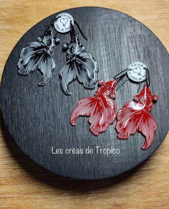 BOUCLES OREILLES FIMO CARPE KOI