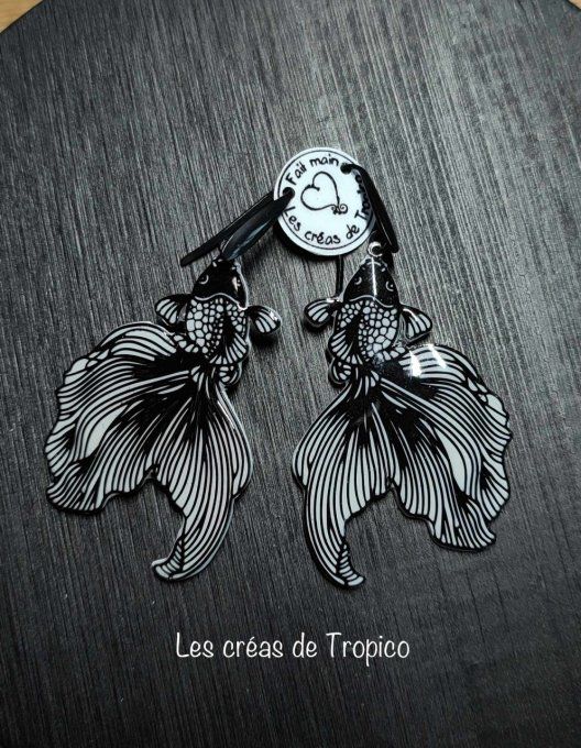 BOUCLES OREILLES FIMO CARPE KOI