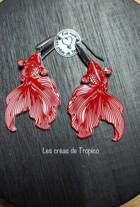 BOUCLES OREILLES FIMO CARPE KOI