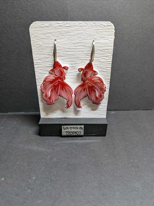 BOUCLES OREILLES FIMO CARPE KOI