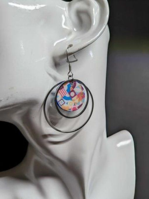 boucles d'oreilles cercle motif divers