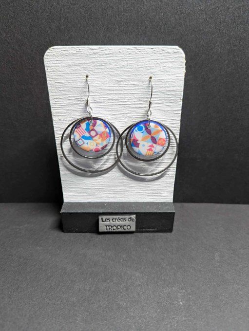 boucles d'oreilles cercle motif divers