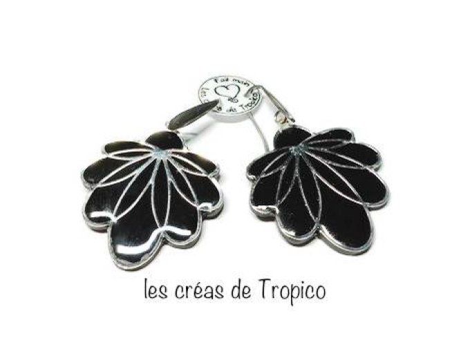 BOUCLES OREILLES FIMO ESTAMPE FLEUR 