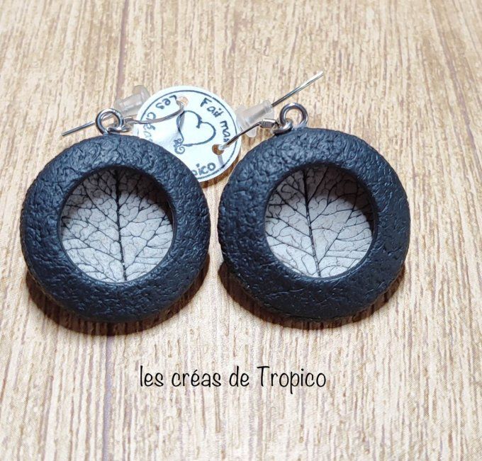 BOUCLES D'OREILLES  FEUILLE VIEILLIE