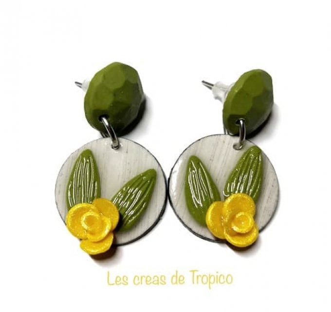 BOUCLES D'OREILLES FIMO PRINTEMPS