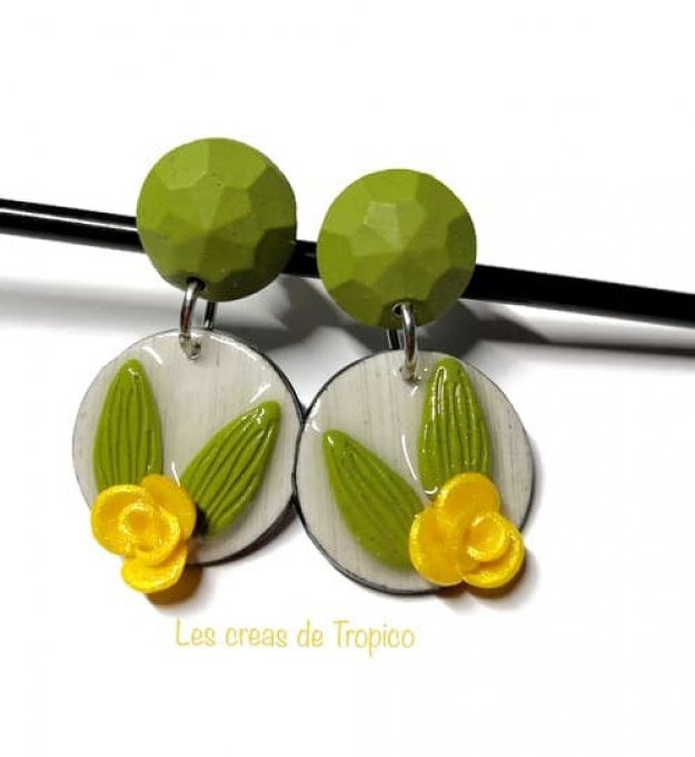 BOUCLES D'OREILLES FIMO PRINTEMPS