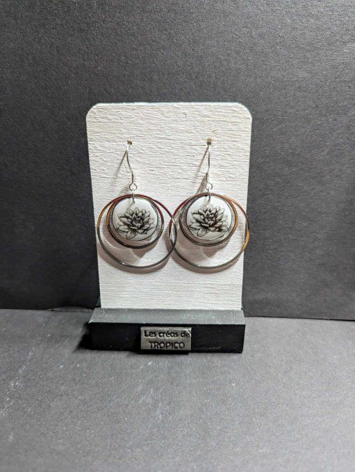 BOUCLES D'OREILLES CERCLE LOTUS