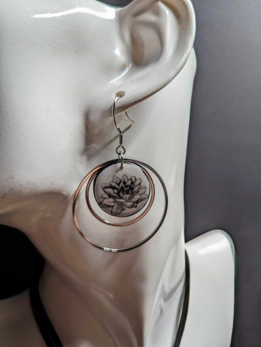 BOUCLES D'OREILLES CERCLE LOTUS