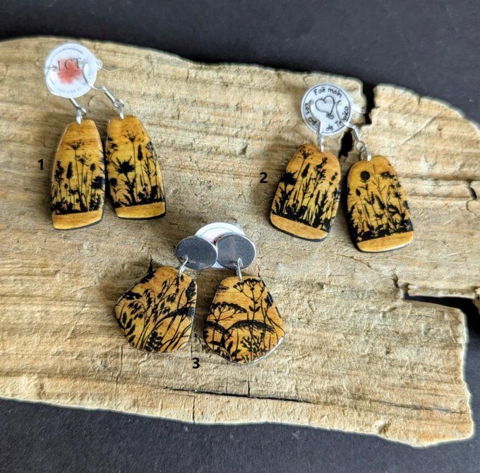 Boucles d'Oreilles Fleurs Séchées - Esprit Nature & Poésie Champêtre