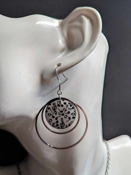 BOUCLES D'OREILLES NOTES MUSIQUE