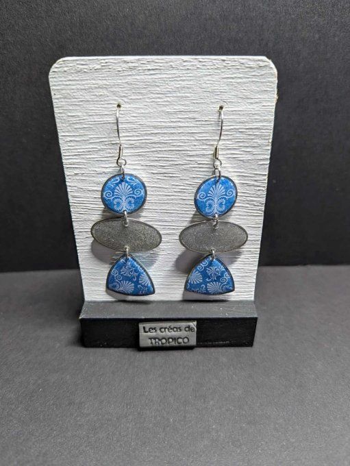 BOUCLES D'OREILLES TRIPTYQUEQUE JEANS ARGENT