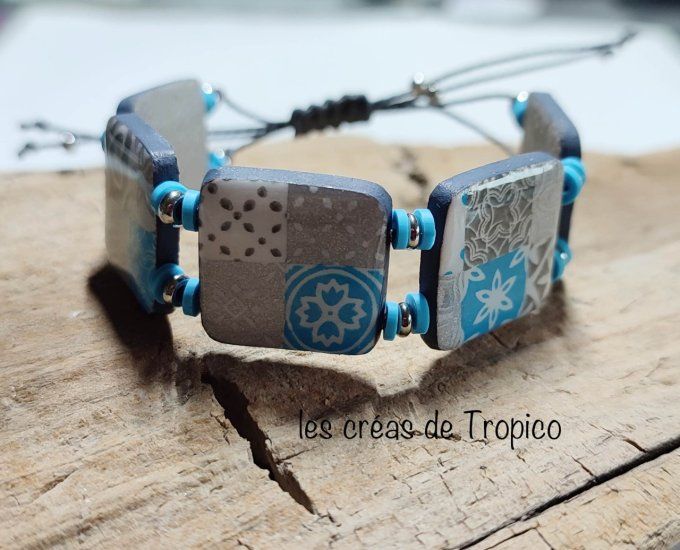 BRACELET FIMO CARELAGE BLEU