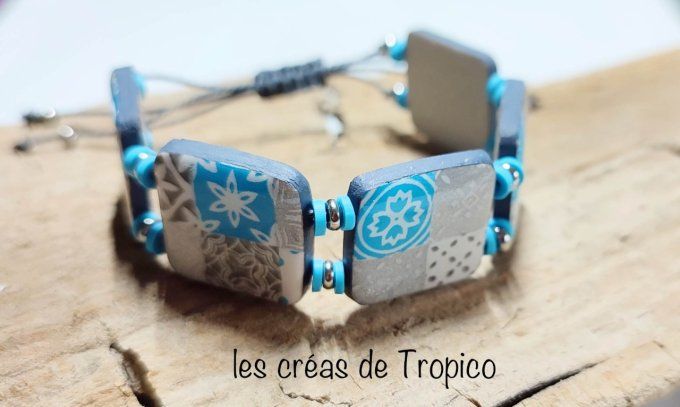 BRACELET FIMO CARELAGE BLEU