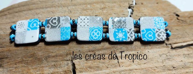 BRACELET FIMO CARELAGE BLEU