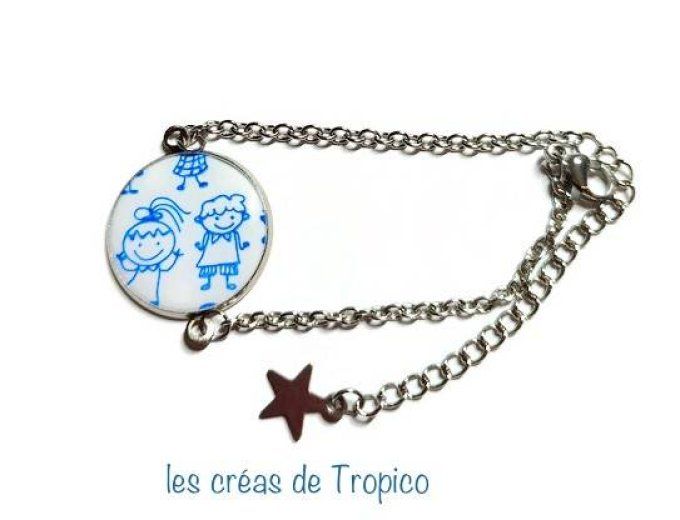 BRACELET FIMO ENFANT BLEU