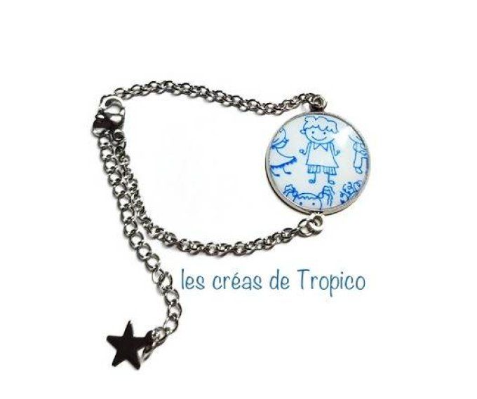 BRACELET FIMO ENFANT BLEU