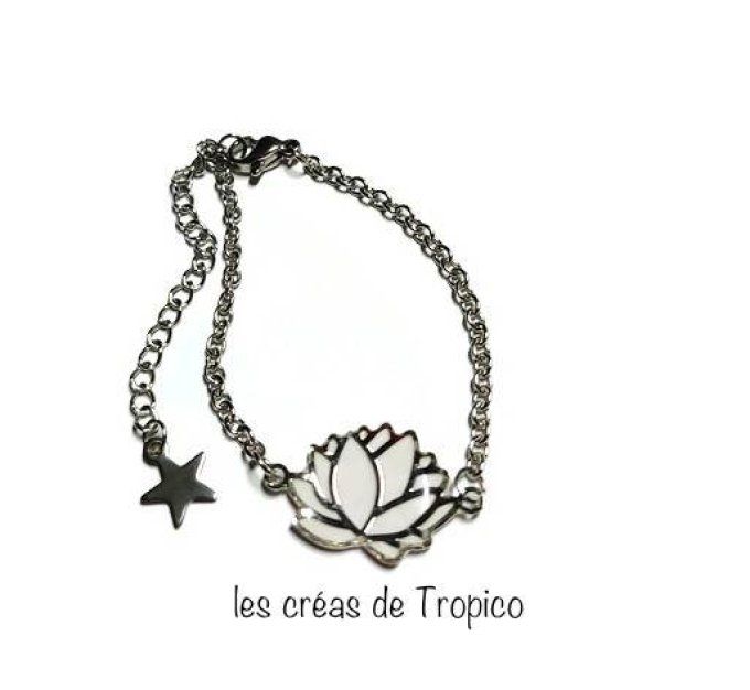 BRACELET FIMO LOTUS BLANC