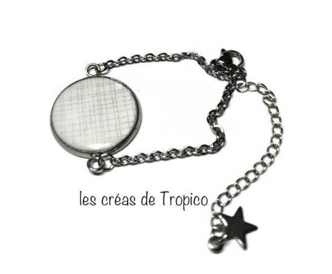 BRACELET FIMO NOIR BLANC GEOMETRIE