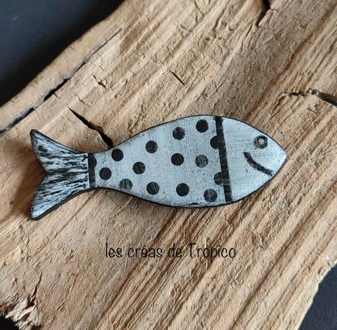 BROCHE FIMO SARDINE POIS