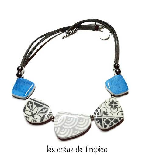 COLLIER FIMO JEANS CARRELAGE