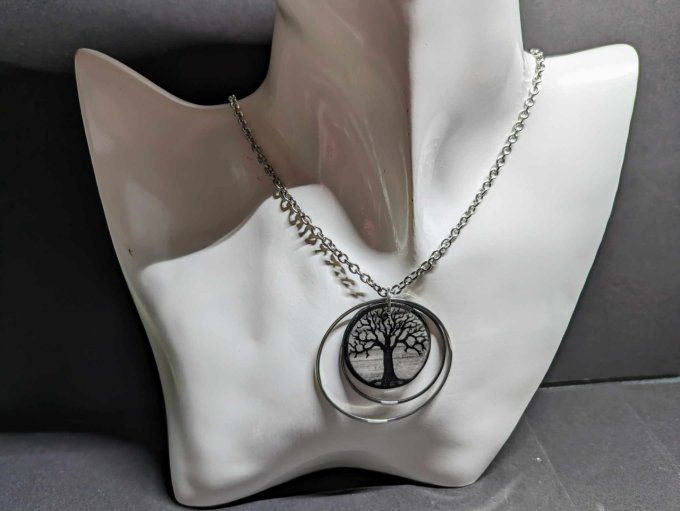 COLLIER SAUTOIR CERCLE ARBRE DE VIE