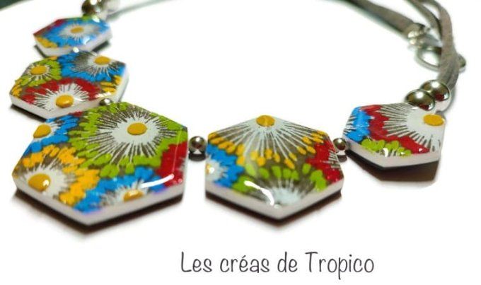 COLLIER FIMO FEU D'ARTIFICE