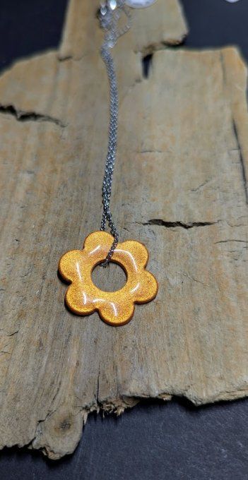 COLLIER FIMO FLEURS COULEUR