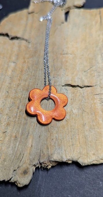 COLLIER FIMO FLEURS COULEUR