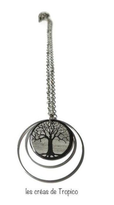 COLLIER SAUTOIR CERCLE ARBRE DE VIE