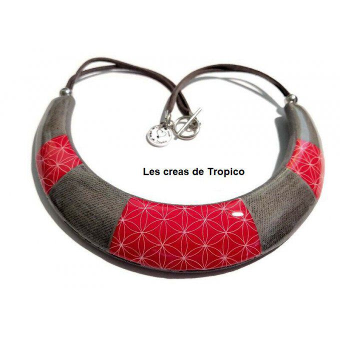 COLLIER TORQUE ROSACE TISSU