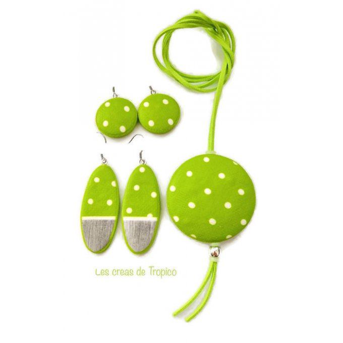 SAUTOIR PIN UP POIS VERT ROUGE