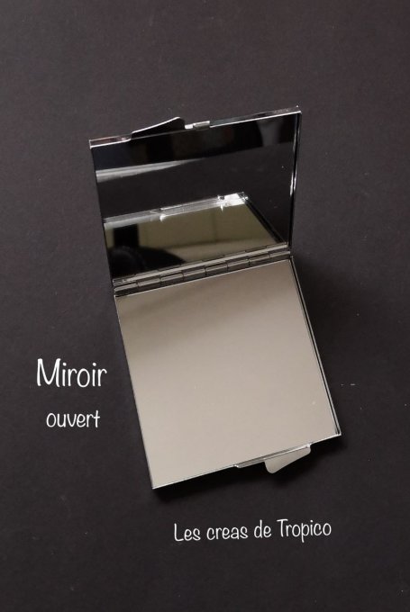 MIROIR SAC FIMO BOIS GRIS CHAT