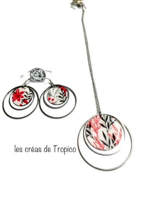 BOUCLES D'OREILLES PAYS FLEUR ROUGE